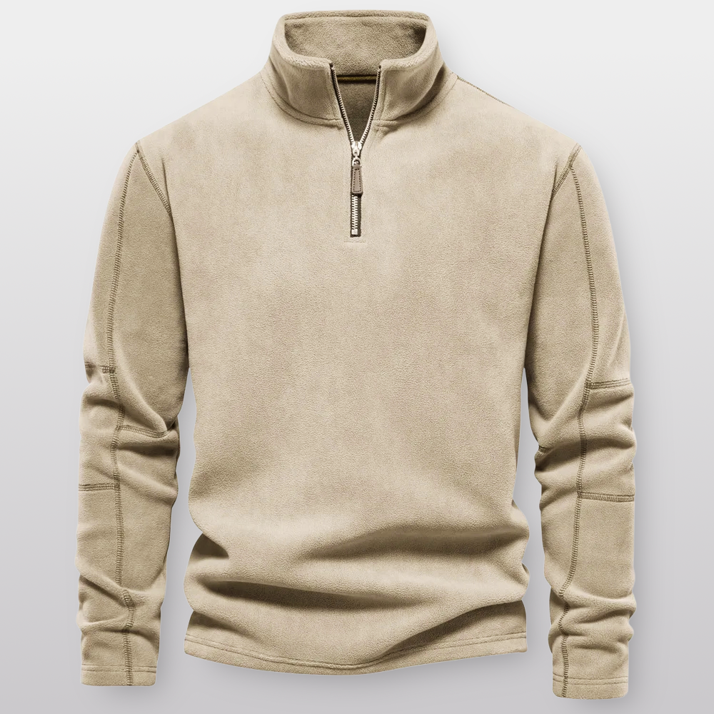 Herre fleece pullover med kvart lynlås - Ultrablød, slidstærk og skræddersyet pasform for komfort i koldt vejr