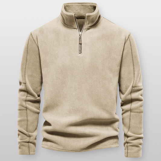 Herre fleece pullover med kvart lynlås - Ultrablød, slidstærk og skræddersyet pasform for komfort i koldt vejr