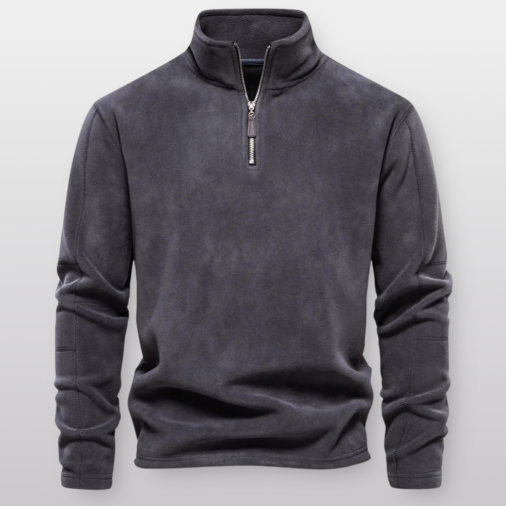 Herre fleece pullover med kvart lynlås - Ultrablød, slidstærk og skræddersyet pasform for komfort i koldt vejr