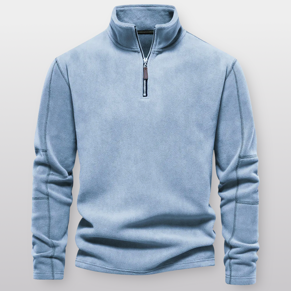 Herre fleece pullover med kvart lynlås - Ultrablød, slidstærk og skræddersyet pasform for komfort i koldt vejr