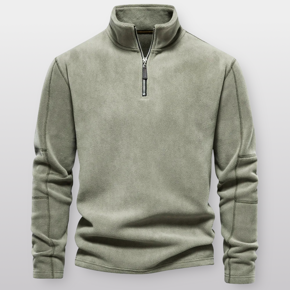 Herre fleece pullover med kvart lynlås - Ultrablød, slidstærk og skræddersyet pasform for komfort i koldt vejr
