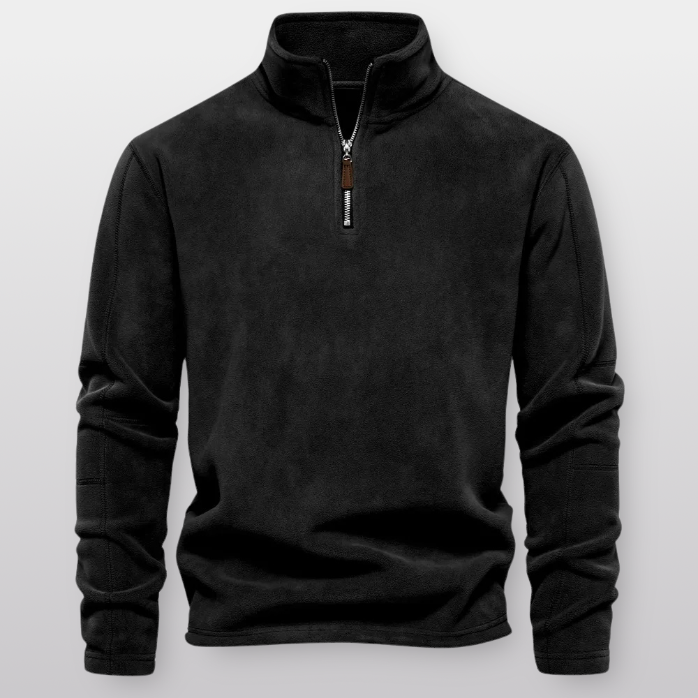 Herre fleece pullover med kvart lynlås - Ultrablød, slidstærk og skræddersyet pasform for komfort i koldt vejr