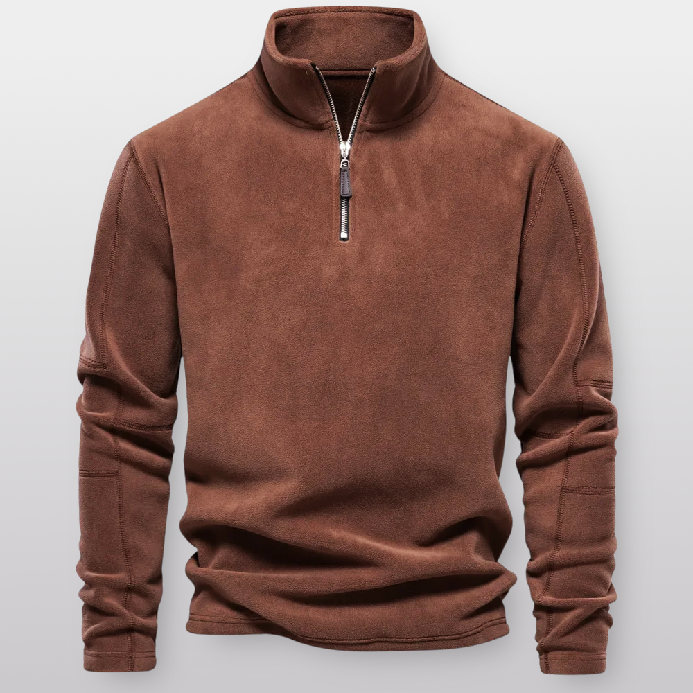 Herre fleece pullover med kvart lynlås - Ultrablød, slidstærk og skræddersyet pasform for komfort i koldt vejr