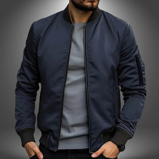 Let bomberjakke til mænd - Alsidig vindjakke med lynlåslomme, slim fit design til fritidsbrug