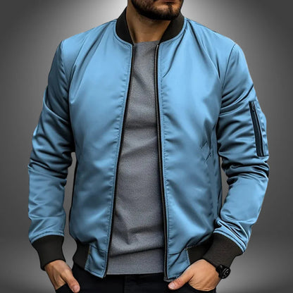 Let bomberjakke til mænd - Alsidig vindjakke med lynlåslomme, slim fit design til fritidsbrug